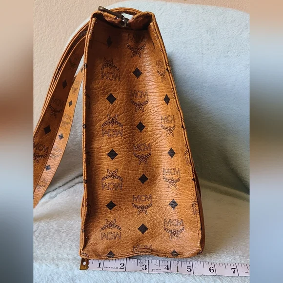 Vintage MCM Cognac Leather Tote Bag - Picture 10 of 13